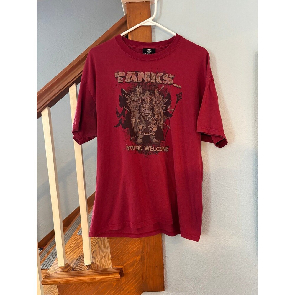 World Of Warcraft Shirt Mens XL Tanks Jinx Blizzard WoW Promo Red PC Gaming